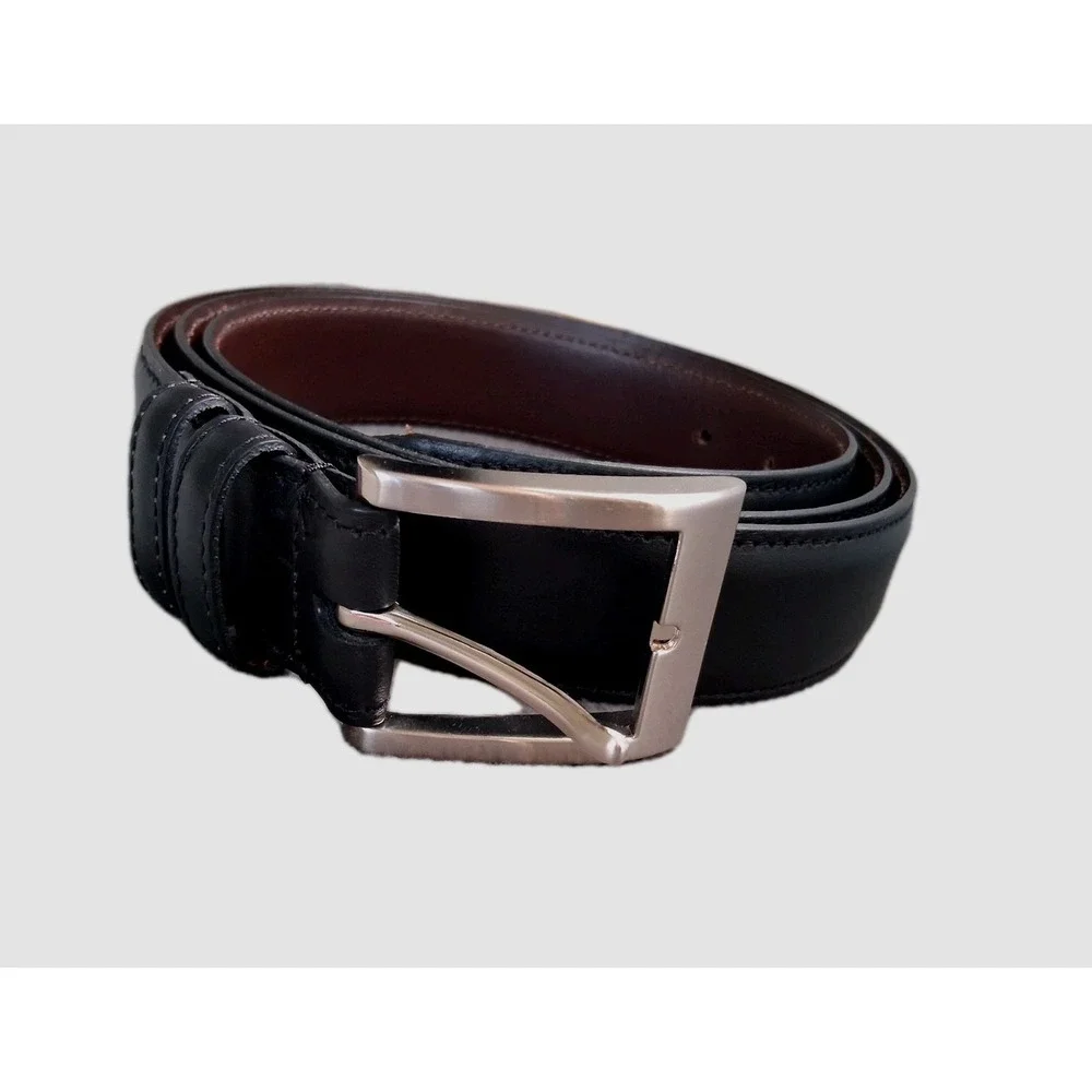 Allen Edmonds Mens Black Wide Dress Belt 39501 Italian Calfskin Size 52 Made USA